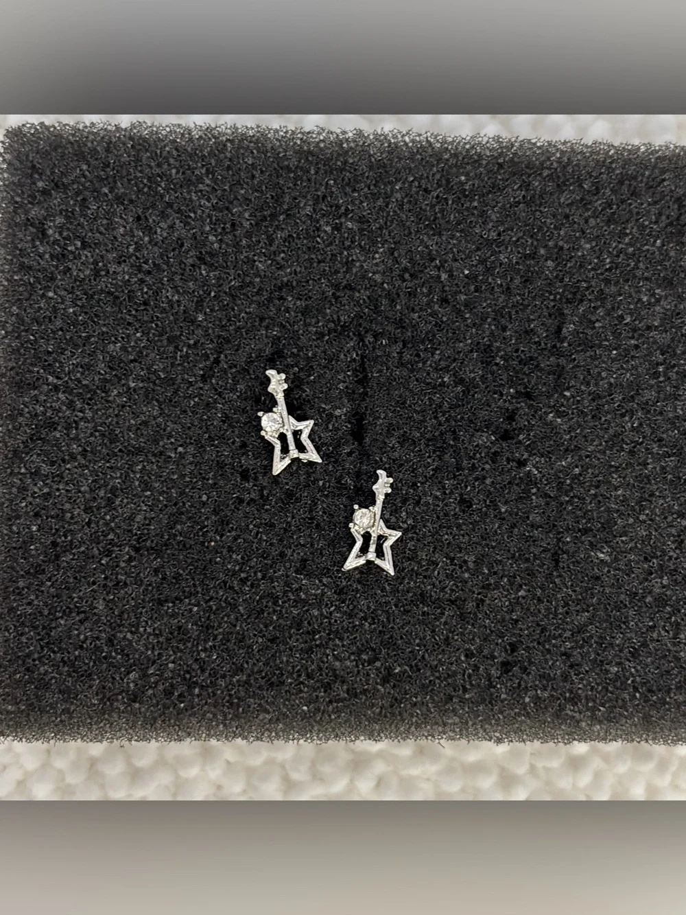 Small Star Guitar Stud Earrings for Men Women Streetwear Hip Hop Punk Unisex